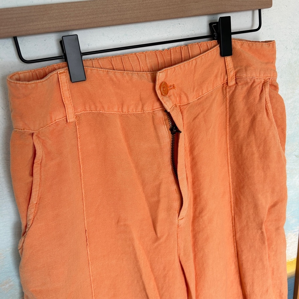 Young Fabulous & Broke Orange Wide Leg Pants Structured Design - Picture 3 of 4